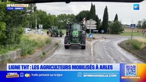 Ligne THT: les agriculteurs mobilisés à Arles