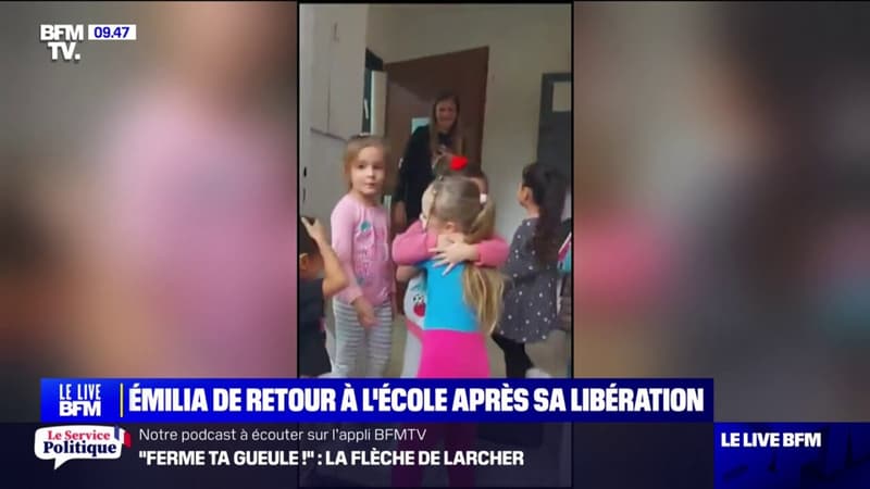 Les images émouvantes d'Émilia, 5 ans, kidnappée le 7 octobre et de retour à l'école après sa libération
