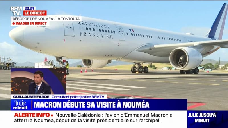 Nouvelle-Calédonie: l'avion d'Emmanuel Macron se pose à l'aéroport de Nouméa-La Tontouta