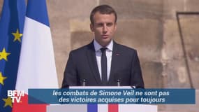 Macron: "Les combats de Simone Veil ne sont pas des victoires acquises"