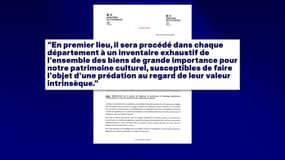 La ministre de la culture Rachida Dati et le ministre de l'Intérieur Laurent Nunez demandent un renforcement de la vigilance sur les biens culturels.