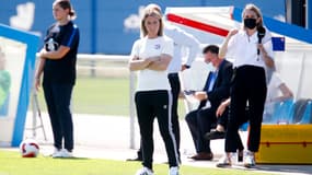 Sonia Bompastor lors d'un match de l'OL féminin