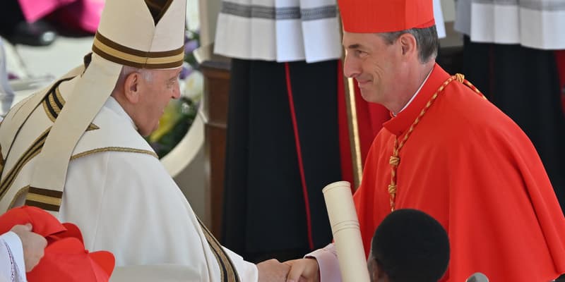Mgr François Bustillo, 54 ans, évêque d'Ajaccio, nommé cardinal par le pape François, au Vatican, le 30 septembre 2023
