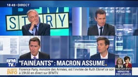 "Fainéants": Emmanuel Macron assume