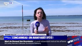 "On profite de la mer": À Concarneau, les touristes profitent du week-end prolongé pour se balader sur la plage 