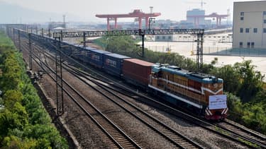 L'arrivée du train à Yiwu, près de Shanghai