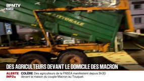 Des agriculteurs mobilisés devant la maison d'Emmanuel Macron au Touquet
