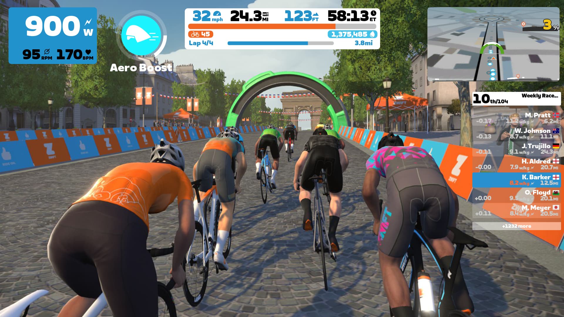 Une course dans Zwift Une course dans Zwift