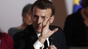 Emmanuel Macron lors d'un discours à la Convention pour le Climat au siège du CESE, le 10 janvier 2020, à Paris (photo d'illustration)