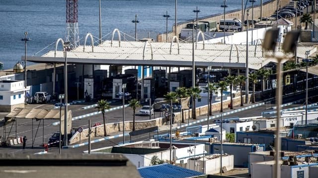 La frontière entre l'Espagne et le Maroc à Ceuta.