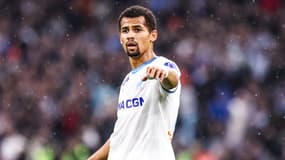 L'attaquant sénégalais Iliman Ndiaye pendant un match de l'OM contre le PSG, le 31 mars 2024