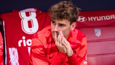 Antoine Griezmann perplexe avec l'Atlético, avril 2022
