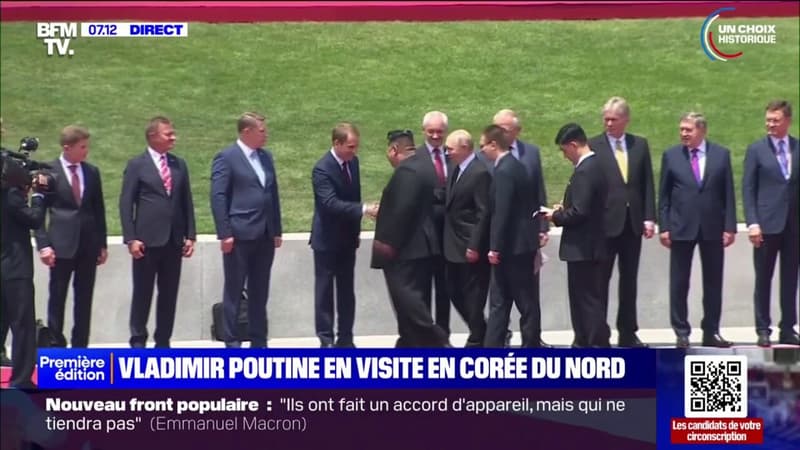 Vladimir Poutine accueilli par Kim Jong-un pour sa visite d'État en Corée du Nord