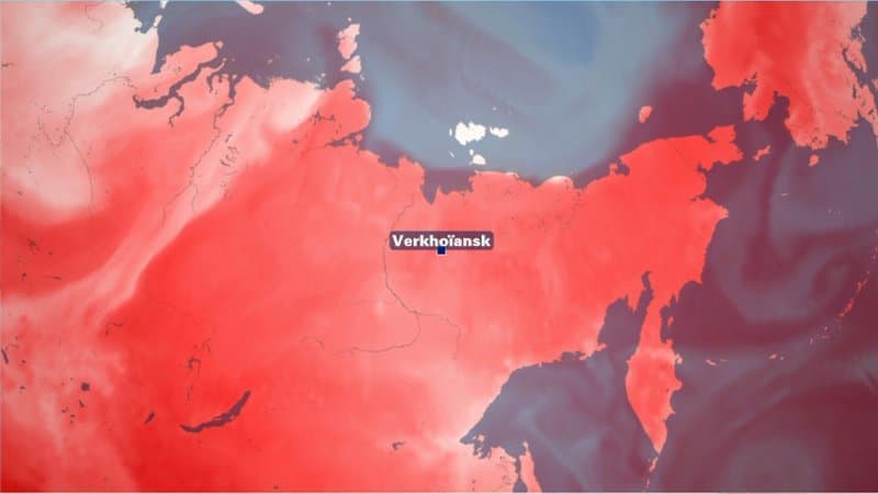 Une température de 38°C a été relevée à Verkhoïansk, en Russie, le 20 juin 2020