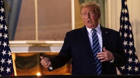 Le président américain Donald Trump de retour à la Maison Blanche, à Washington, le 5 octobre 2020