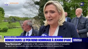 Seine-Maritime: Marine Le Pen rend hommage à Jeanne d'Arc à Bonsecours