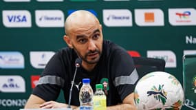 Walid Regragui, sélectionneur du Maroc, le 17 janvier 2024 en conférence de presse