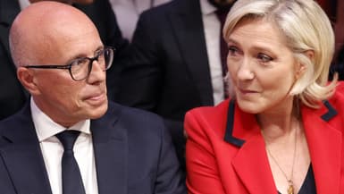 Éric Ciotti et Marine Le Pen le 24 juin 2024 à Paris
