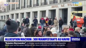 Allocution d'Emmanuel Macron: près de 300 personnes rassemblées au Havre