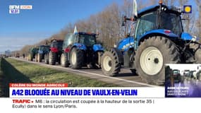 Colère des agriculteurs: l'A42 bloquée au niveau de Vaulx-en-Velin