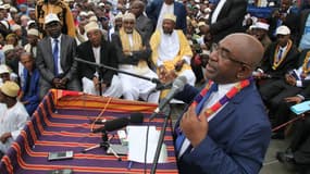 Azali Assoumani lors d'un meeting en janvier 2016. 