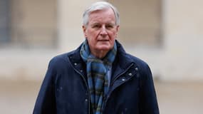 L'ancien Premier ministre Michel Barnier le 10 mars 2025 aux obsèques de Jean-Louis Debré à Paris.