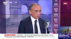 Eric Zemmour:  "Je me suis trompé sur une chose : je ne croyais pas que Poutine allait attaquer" l'Ukraine
