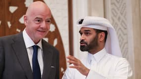 Gianni Infatino et Hassan Al Thawadi au Qatar, avril 2022