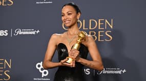 L'actrice Zoe Saldana lors de 82e édition des Golden Globes à Beverly Hills, le 5 janvier 2025.
