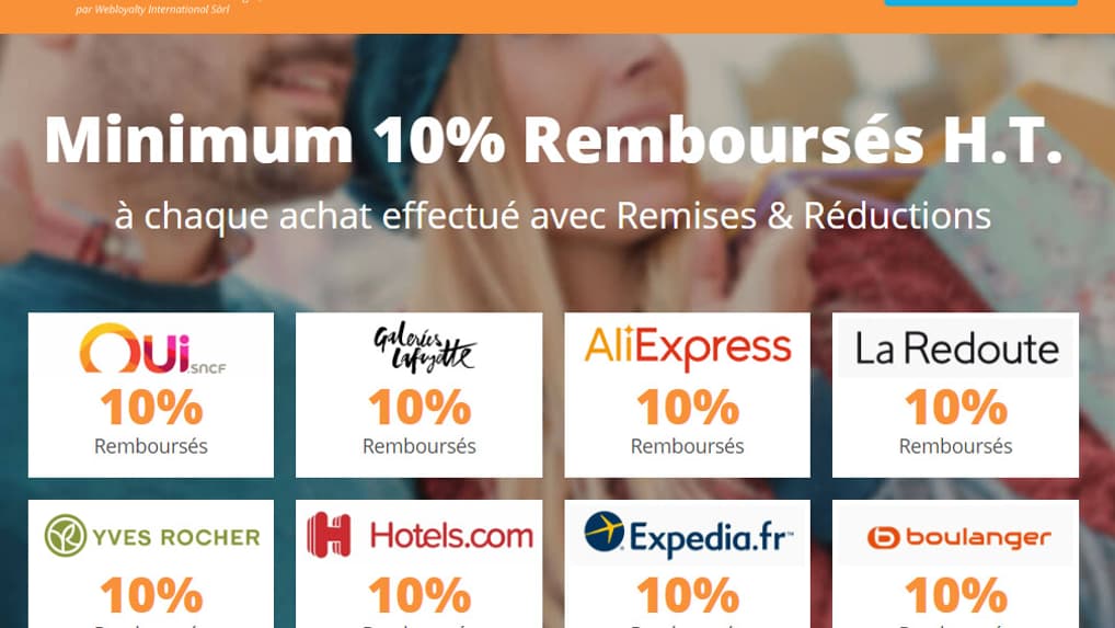 Interface du site "Remises et Réductions"