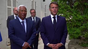 Emmanuel Macron et Antonio Costa le 13 août 2025 à Brégançon (Var).