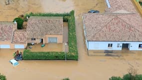 Les inondations à Villeneuve-lès-Béziers (Hérault), le 26 octobre 2019.