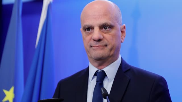 Jean-Michel Blanquer, ministre de l'Éducation nationale, en conférence de presse le 14 mars 2020.
