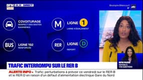 Trafic interrompu sur le RER B