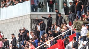 Des supporters de l'AC Ajaccio lors de la réception du Stade Rennais.