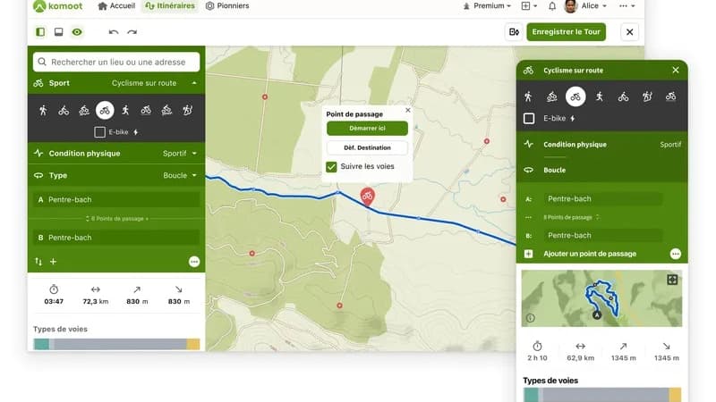 L'application Komoot