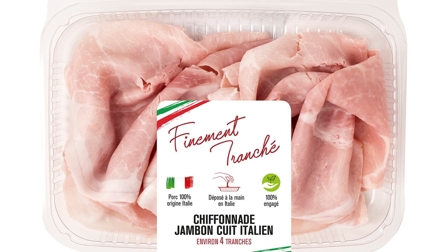 Jambon blanc italien "100% engagé" selon l'étiquette