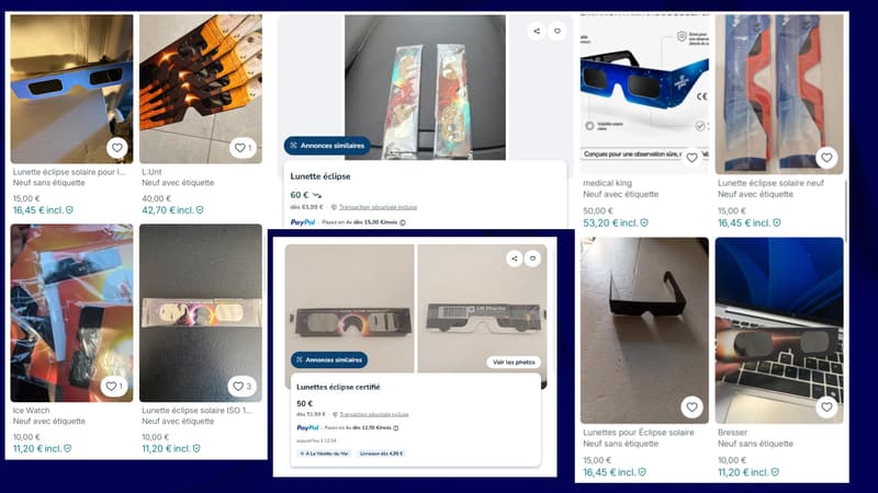 Jusqu'à 60 euros la paire: à la veille de l'éclipse, les offres de lunettes d'observation se multiplient sur les sites de revente
