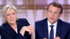 Emmanuel Macron et Marine Le Pen lors du dernier débat présidentiel avant le 2nd tour. - Capture BFMTV