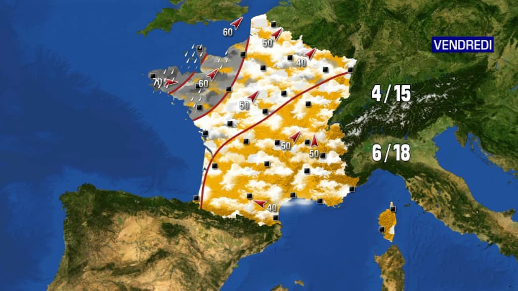 Le temps vendredi.