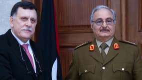 Fayez al-Sarraj et Khalifa Haftar