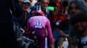Tadej Pogacar, en maillot rose de leader, sur le contre-la-montre individuel du Giro, 10 mai 2024