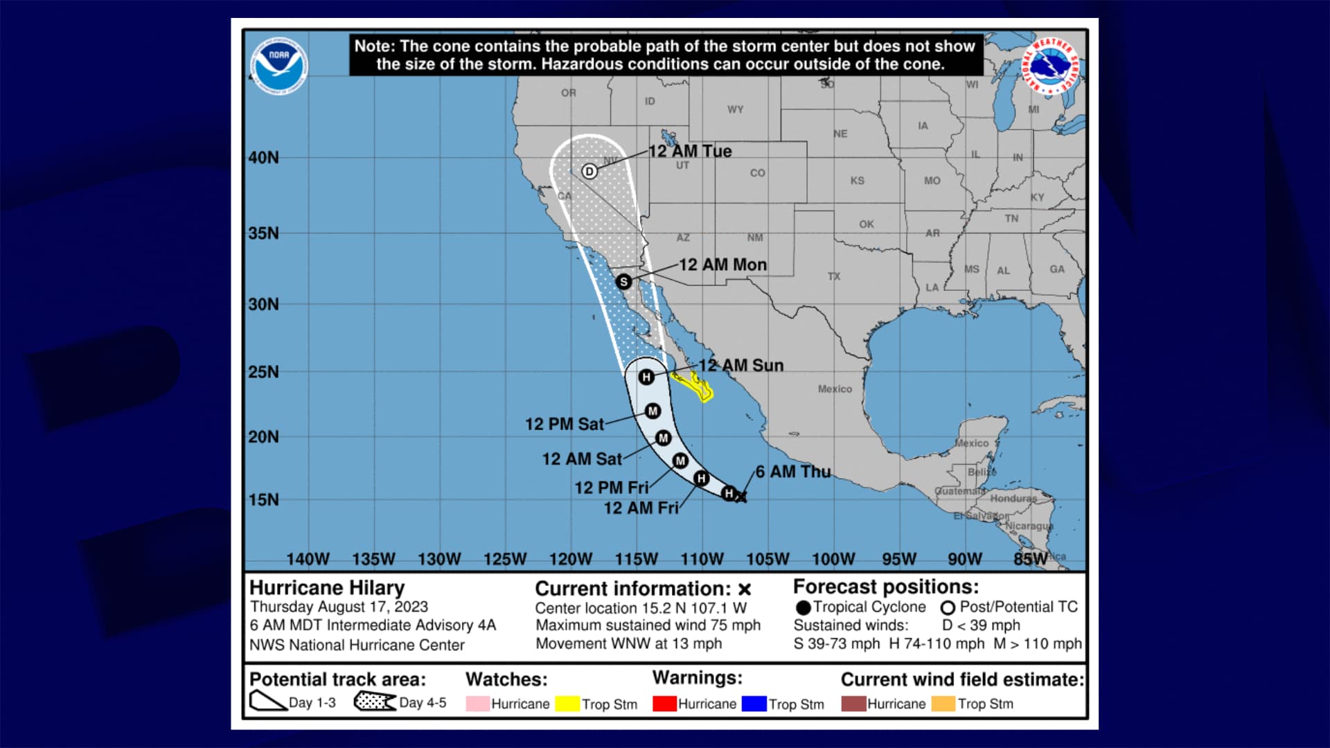 Californie un ouragan menaçant s'apprête à frapper les côtes entre le