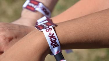 Avec ce bracelet doté d'une puce électronique intégrée, on peut payer boissons, repas, tee-shirts, disques pendant le festival Rock en Seine. Sa technologie a été développée par la société Weez Event.