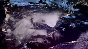 Une image satellite montre l'orage en V qui a touché la région de Valence, en Espagne, le mardi 29 octobre 2024.