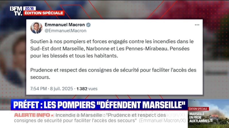 Incendies dans le Sud-Est: Emmanuel Macron apporte son 