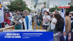 À quelques heures de la libération des otages, la place des otages bondée à Tel Aviv 
