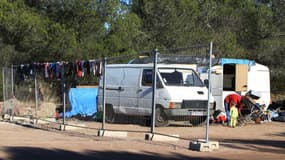 Un camp de Roms situé à Roquebrune-sur-Argens, le 5 décembre 2013