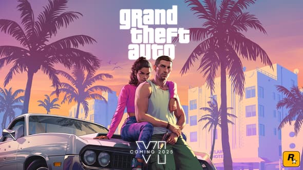 Visuel officiel de "Grand Theft Auto VI" (GTA 6), jeu vidéo dont la sortie est prévue pour l'automne 2025 