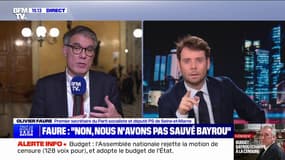 Olivier Faure (PS): "Nous n'avons pas sauvé François Bayrou, nous avons sauvé le budget de la France"